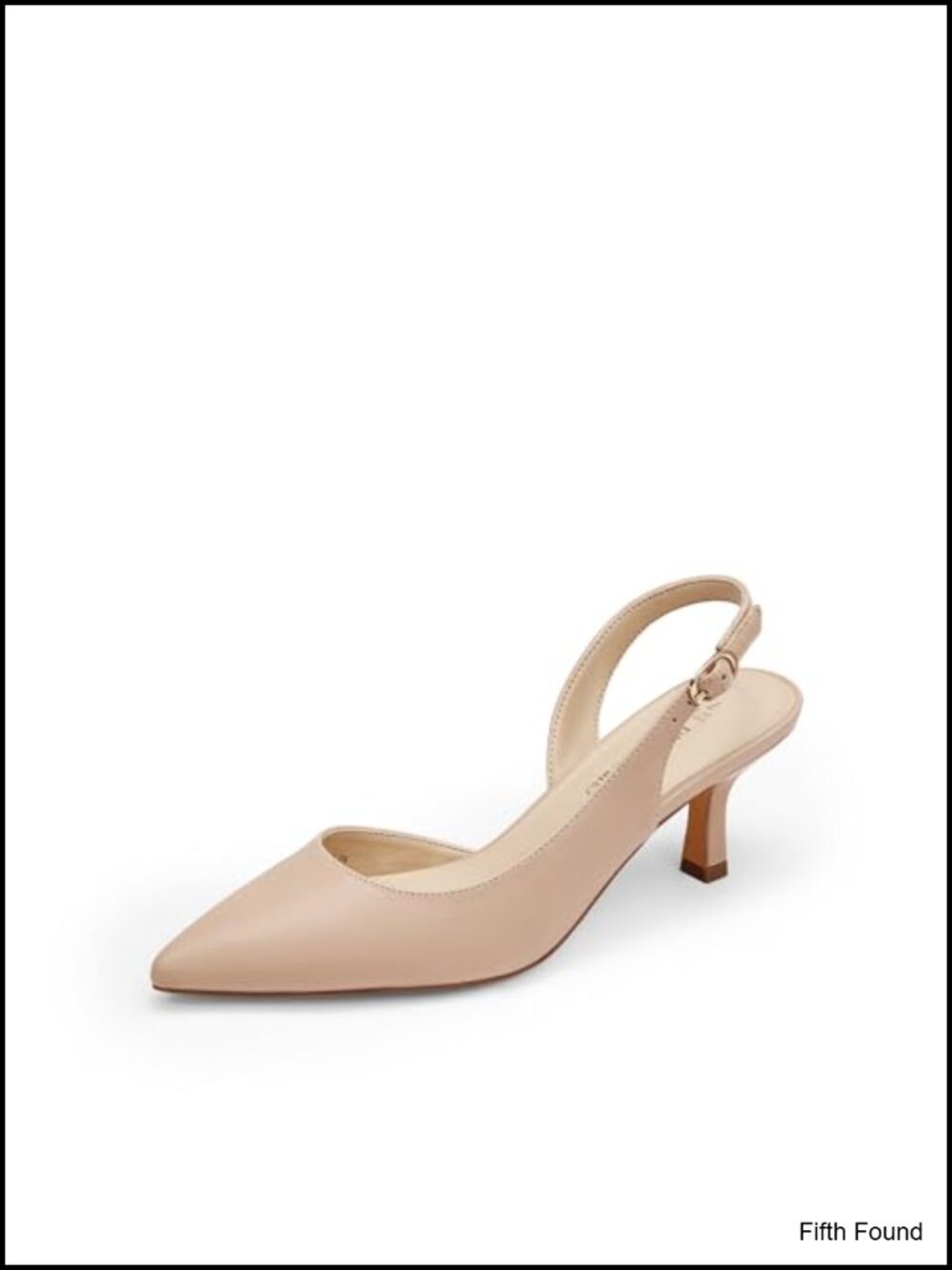 Women's Kitten Heel Slingback Pumps Pointed Toe Vegan Leather Dress Shoes